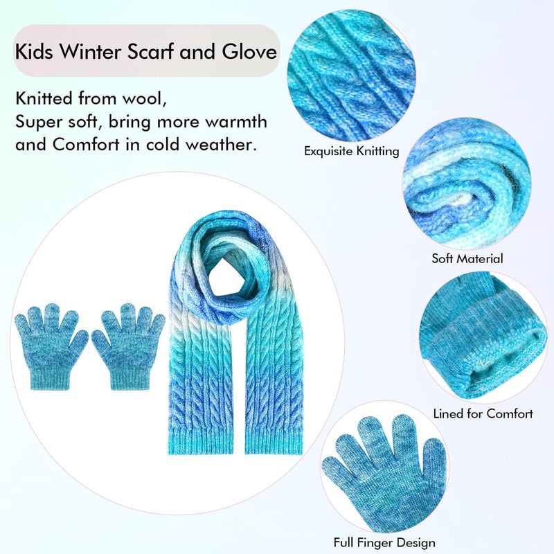 LeeLoon Kids Winter Hat Scarf Gloves Set, Kids Beanie Hat Long Scarf Mittens with Warm Fleece Lining for Boys Girls 3-10 Years Old - Image 3